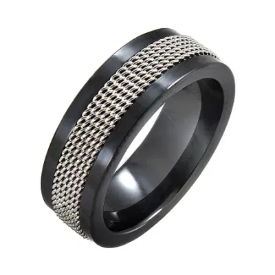 Fine Jewelry Black Ceramic & Stainless Steel Mesh Band