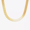 Fine Jewelry Bonded Brilliance Womens 14k Gold Over Silver 20 Inch Herringbone Chain Necklace In Yellow