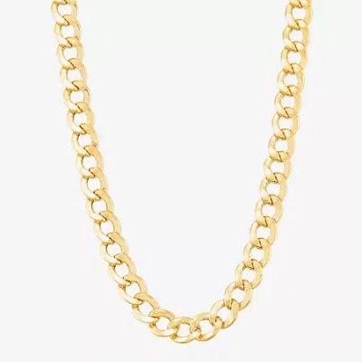 Fine Jewelry Bonded Brilliance Womens 14k Gold Over Silver 22 Inch Link Chain Necklace In Yellow