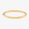 Fine Jewelry Bonded Brilliance Womens 14k Gold Over Silver Bangle Bracelet In Yellow