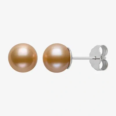 Fine Jewelry Brown Cultured Freshwater Pearl Sterling Silver 8mm Ball Stud Earrings