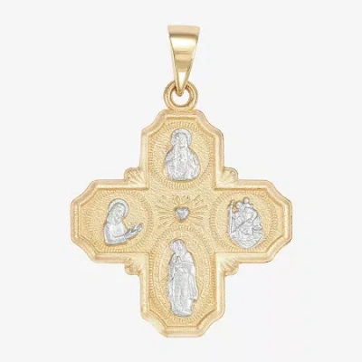Fine Jewelry Cross Mens 14k Gold Cross Pendant In Yellow