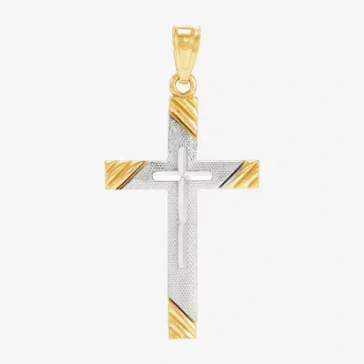 Fine Jewelry Cross Unisex Adult 14k Gold Cross Pendant In Yellow