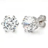 Fine Jewelry Cubic Zirconia Stainless Steel 8mm Stud Earrings In Transparent