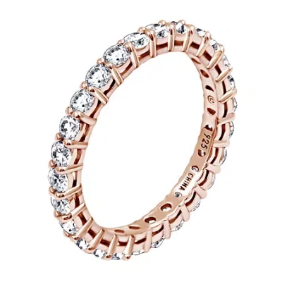 Fine Jewelry Cubic Zirconia Sterling Silver Round Band In Transparent