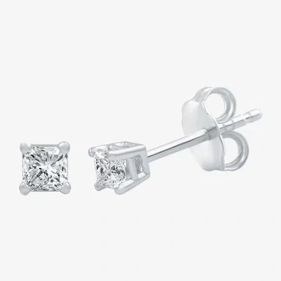 Fine Jewelry Deluxe Collection 1/4 Ct.t.w. Natural Diamond 14k Gold 3.4mm Stud Earrings In White