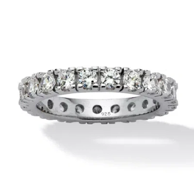 Fine Jewelry Diamonart 3.5mm 2 Ct. T.w. White Cubic Zirconia Sterling Silver Round Band