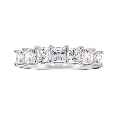 Fine Jewelry Diamonart Cubic Zirconia Sterling Silver 7-stone Ring