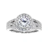 Fine Jewelry Diamonart Cubic Zirconia Sterling Silver Halo Ring In Silver