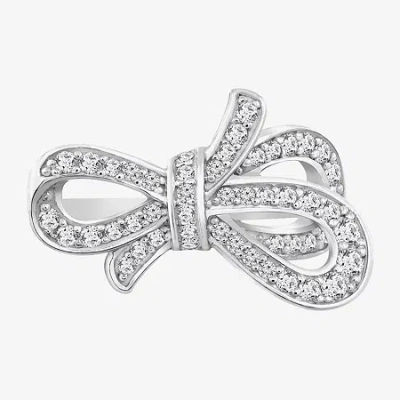 Fine Jewelry Diamonart Marilyn Monroe Womens Cubic Zirconia Platinum Over Silver Bow Cocktail Ring In White
