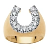 Fine Jewelry Diamonart Mens 1 1/10 Ct. T.w. White Cubic Zirconia 18k Gold Over Silver Fashion Ring In Multi
