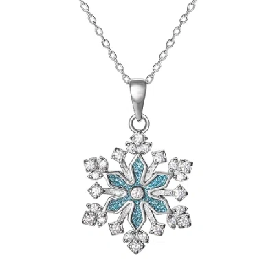 Fine Jewelry Diamonart Womens 1/3 Ct. T.w. White Cubic Zirconia Sterling Silver Snowflake Pendant Necklace In Transparent