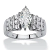 Fine Jewelry Diamonart Womens 2 3/4 Ct. T.w. White Cubic Zirconia Platinum Over Silver Engagement Ring In Transparent