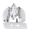 Fine Jewelry Diamonart Womens 2 Ct. T.w. White Cubic Zirconia Sterling Silver Engagement Ring In White