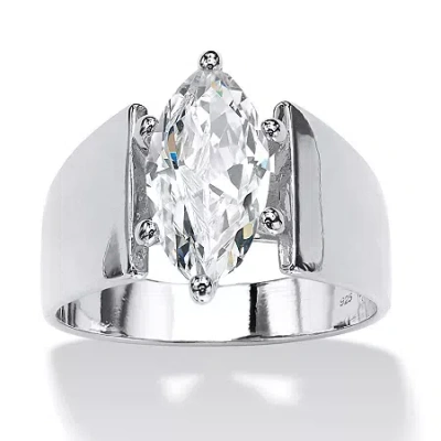 Fine Jewelry Diamonart Womens 2 Ct. T.w. White Cubic Zirconia Sterling Silver Engagement Ring