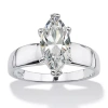 Fine Jewelry Diamonart Womens 2 Ct. T.w. White Cubic Zirconia Sterling Silver Engagement Ring In Silver