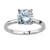 Fine Jewelry Diamonart Womens 2 Ct. T.w. White Cubic Zirconia Sterling Silver Round Engagement Ring In Silver