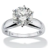 Fine Jewelry Diamonart Womens 3 1/2 Ct. T.w. White Cubic Zirconia Platinum Over Silver Round Engagement Ring In Transparent
