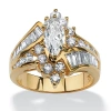 Fine Jewelry Diamonart Womens 3 1/4 Ct. T.w. White Cubic Zirconia 18k Gold Over Silver Engagement Ring In Multi