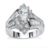 Fine Jewelry Diamonart Womens 3 1/4 Ct. T.w. White Cubic Zirconia Platinum Over Silver Engagement Ring In Transparent