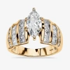 Fine Jewelry Diamonart Womens 3 3/4 Ct. T.w. White Cubic Zirconia 14k Gold Over Silver Engagement Ring In Multi