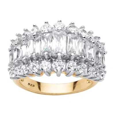 Fine Jewelry Diamonart Womens 4 1/2 Ct. T.w. White Cubic Zirconia 18k Gold Over Silver Engagement Ring