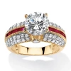 Fine Jewelry Diamonart Womens 5 1/2 Ct. T.w. White Cubic Zirconia 14k Gold Over Silver Round Engagement Ring In Multi