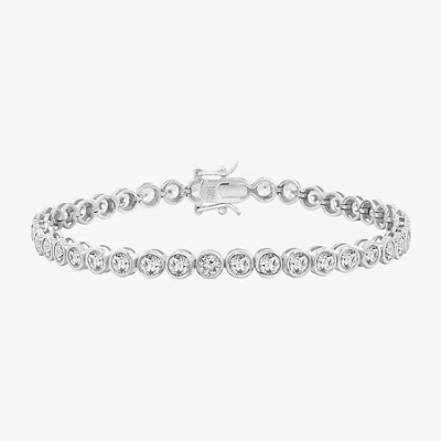 Fine Jewelry Diamonart Womens Cubic Zirconia Sterling Silver 7.25 Inch Tennis Bracelet In White