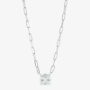 Fine Jewelry Diamonart Womens Lab Created White Cubic Zirconia Sterling Silver Cushion 18 Inch Pendant Necklace In White