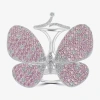 Fine Jewelry Diamonart Womens Pink Cubic Zirconia Sterling Silver Butterfly Cocktail Ring In Transparent