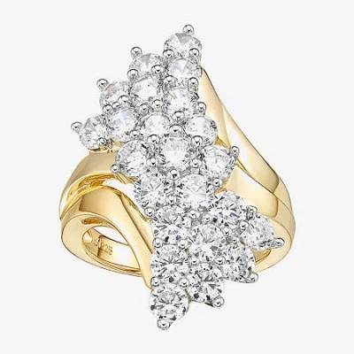 Fine Jewelry Diamonart Womens White Cubic Zirconia 14k Gold Over Silver Cluster Cocktail Ring In Multi