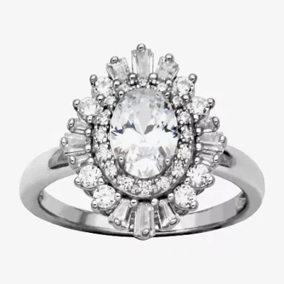 Fine Jewelry Diamonart Womens White Cubic Zirconia Sterling Silver Cocktail Ring