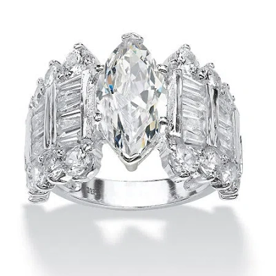 Fine Jewelry Diamonart Womens White Cubic Zirconia Sterling Silver Engagement Ring