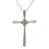 Fine Jewelry Diamond-accent Cross Pendant Necklace 10k White Gold In White
