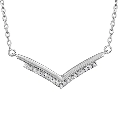 Fine Jewelry Diamond Accent "fashionista" Womens Diamond Sterling Silver 18 Inch Chevron Necklace In Transparent