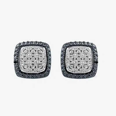 Fine Jewelry Diamond Accent Natural Black Diamond Sterling Silver 17.6mm Cushion Stud Earrings