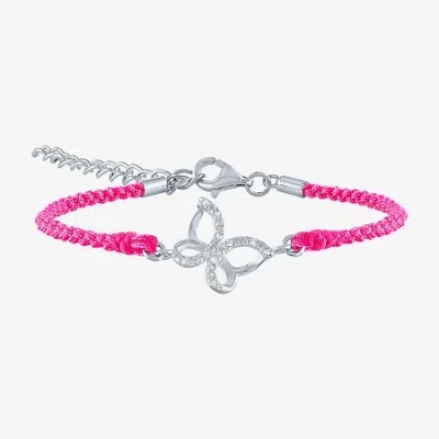 Fine Jewelry Diamond Accent Womens Diamond Accent Diamond Sterling Silver Cord Bracelet In Transparent