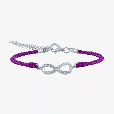 Fine Jewelry Diamond Accent Womens Diamond Accent Diamond Sterling Silver Cord Bracelet In Transparent