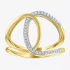 Fine Jewelry Diamond Addiction Double C Link Womens 1/10 Ct. T.w. Genuine White Diamond Cocktail Ring In Multi