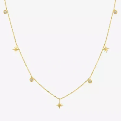 Fine Jewelry Diamond Addiction (g-h / Si2-i1) North Star Womens 1/10 Ct. T.w. Lab Grown White Diamond 10k Gold St In Transparent