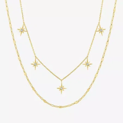 Fine Jewelry Diamond Addiction (g-h / Si2-i1) North Star Womens Diamond Accent Lab Grown White Diamond 14k Gold O In Transparent