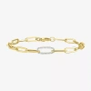 Fine Jewelry Diamond Addiction (g-h / Si2-i1) Womens 10k Gold 8 Inch Hollow Paperclip Chain Bracelet In Yellow