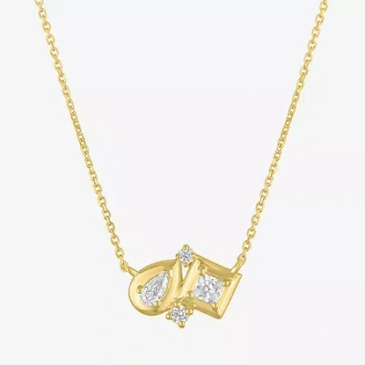 Fine Jewelry Diamond Addiction (g-h Womens 1/3 Ct. T.w. Lab Grown White Diamond 10k Gold Pear 16 Inch Pendant Nec In Transparent