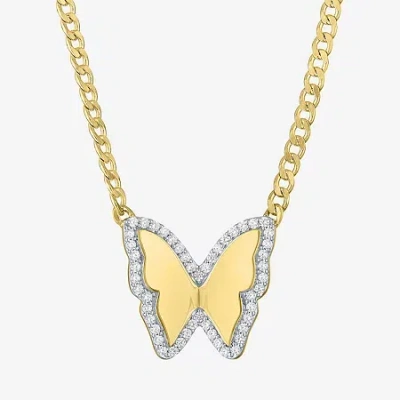 Fine Jewelry Diamond Addiction (g-h Womens 1/4 Ct. T.w. Lab Grown White Diamond 14k Gold Over Silver Sterling Sil In Yellow