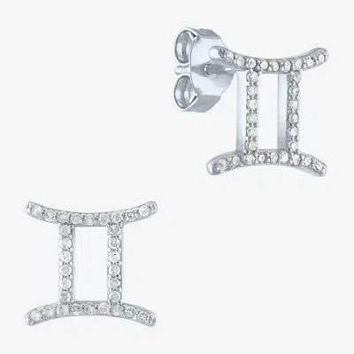 Fine Jewelry Diamond Addiction Lab-grown (g-h / Si2-i1) Diamond Zodiac Stud Earrings In Sterling Silver