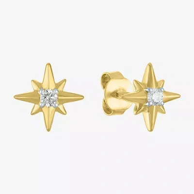 Fine Jewelry Diamond Addiction North Star (g-h / Si2-i1) 1/10 Ct. T.w. Lab Grown White Diamond 10k Gold Over Silv