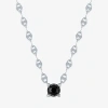 Fine Jewelry Diamond Addiction Womens 1/10 Ct. T.w. Natural Black Diamond Sterling Silver Round 16 Inch Pendant N In Black