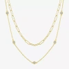 Fine Jewelry Diamond Addiction Womens 2-pc. Diamond Accent Genuine Necklace Set In Sterling Silver Or 14k Gold Ov In Yellow
