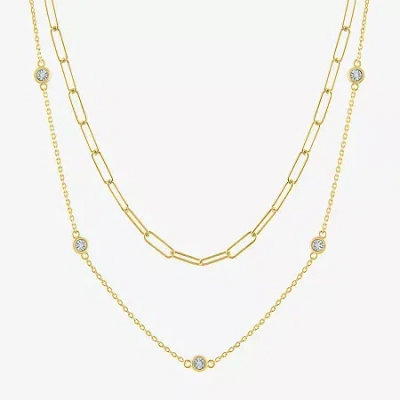 Fine Jewelry Diamond Addiction Womens 2-pc. Diamond Accent Genuine Necklace Set In Sterling Silver Or 14k Gold Ov In Yellow