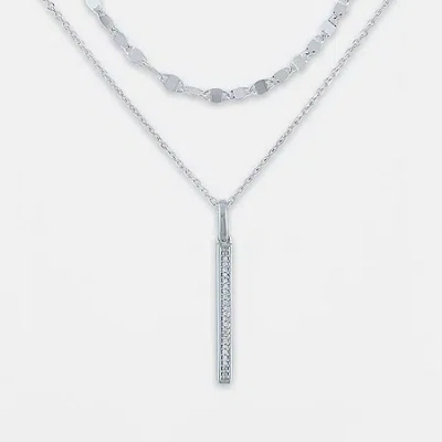 Fine Jewelry Diamond Addiction Womens 2-pc. Diamond Accent Natural White Diamond Sterling Silver Necklace Set